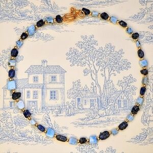 True Blue Sapphire & Larimar Necklace Prescription To Overcome Fear For Peace